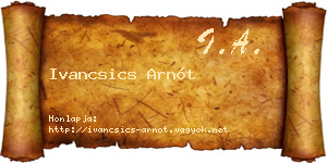 Ivancsics Arnót névjegykártya
